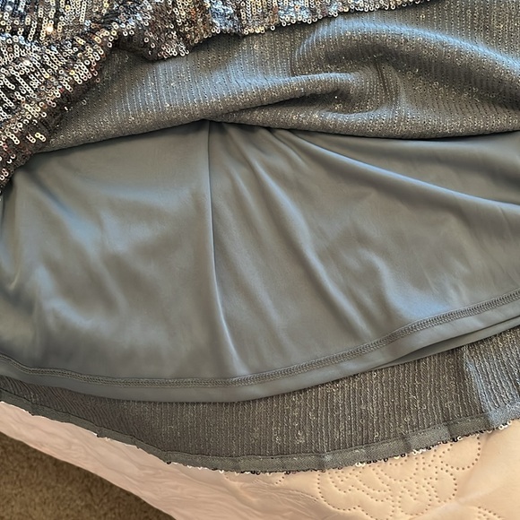 NWOT Silver Sequin Long Skirt - Picture 8 of 9